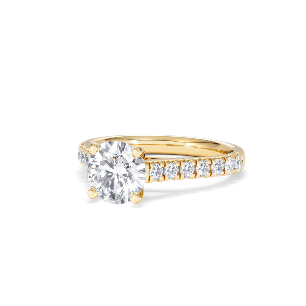 Natalia Lab Diamond Engagement Side Stone Ring 18K Gold 2.00CT F/VS1