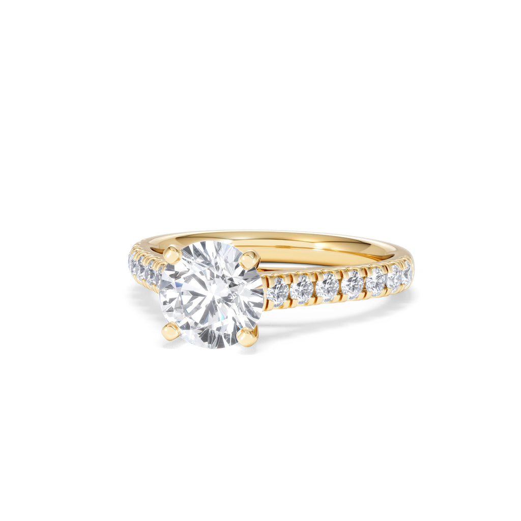 Natalia Lab Diamond Engagement Side Stone Ring 18K Gold 2.00CT F/VS1