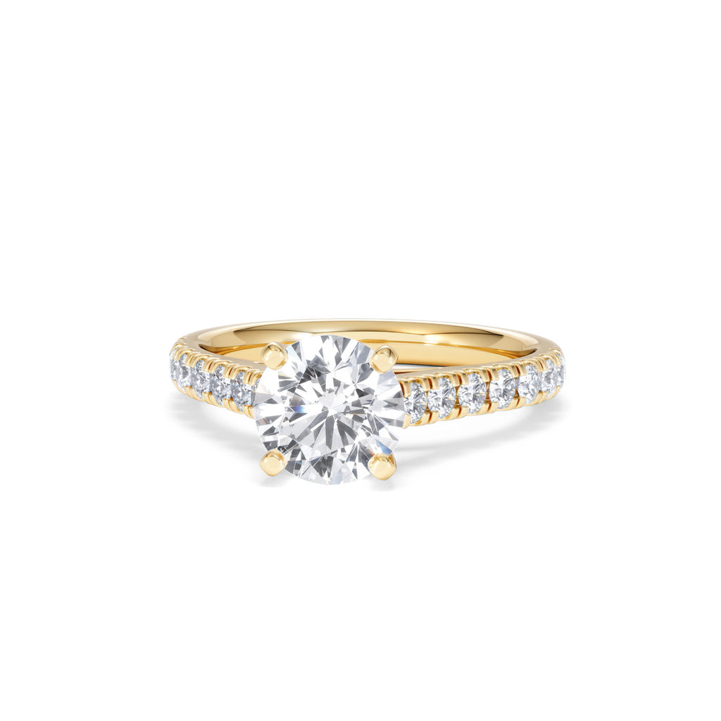 Natalia Lab Diamond Engagement Side Stone Ring 18K Gold 2.00CT F/VS1