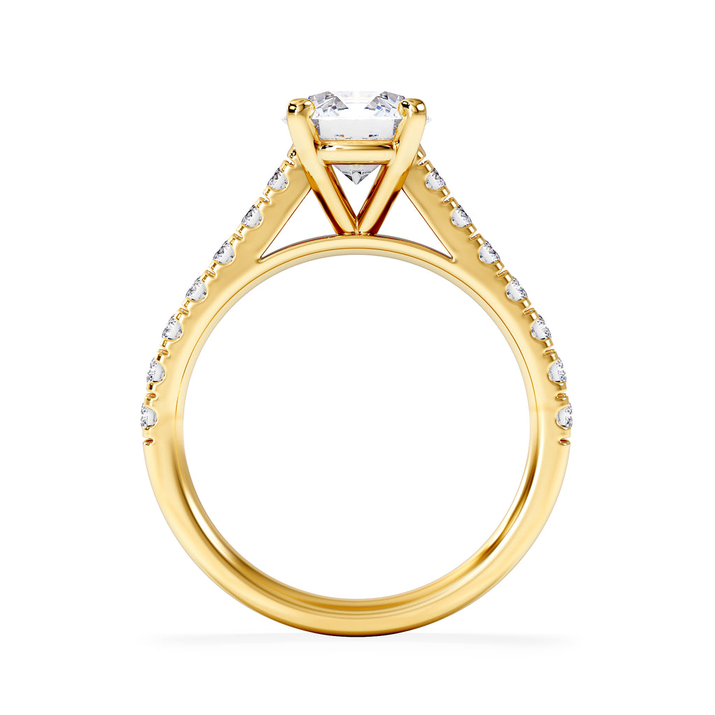Natalia Lab Diamond Engagement Side Stone Ring 18K Gold 2.00CT F/VS1