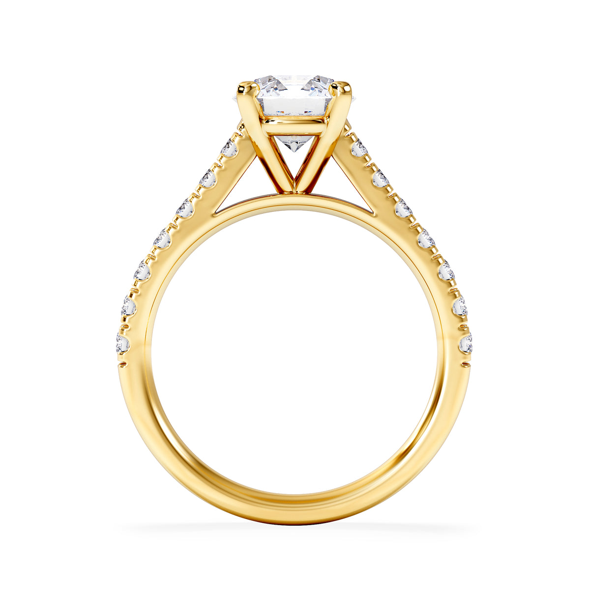 Natalia Lab Diamond Engagement Side Stone Ring 18K Gold 2.00CT F/VS1