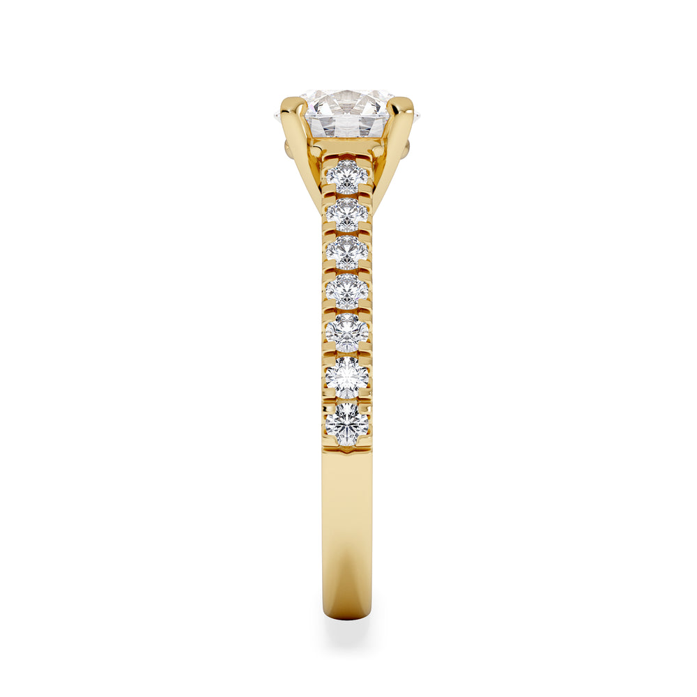 Natalia Lab Diamond Engagement Side Stone Ring 18K Gold 2.00CT F/VS1