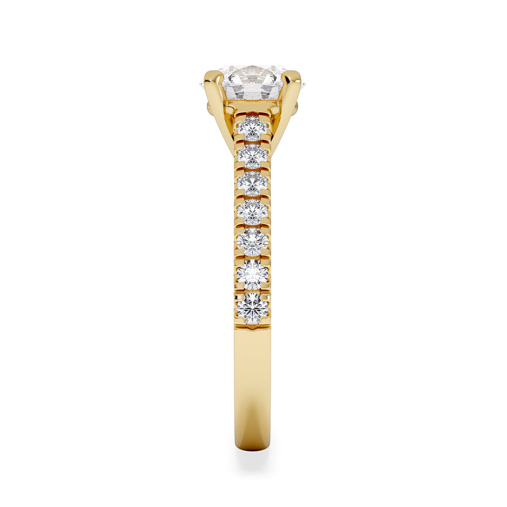 Natalia Lab Diamond Engagement Side Stone Ring 18K Gold 2.00CT F/VS1