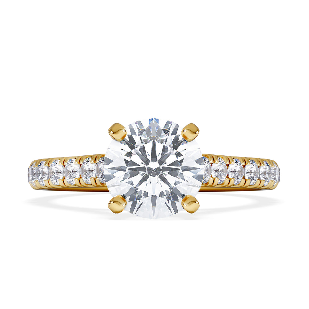 Natalia Lab Diamond Engagement Side Stone Ring 18K Gold 2.00CT F/VS1