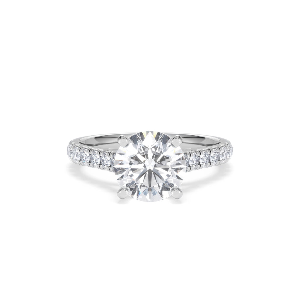 Natalia Lab Diamond Engagement Side Stone Ring Platinum 2.50CT F/VS1