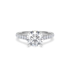 Natalia Lab Diamond Engagement Side Stone Ring Platinum 2.50CT F/VS1