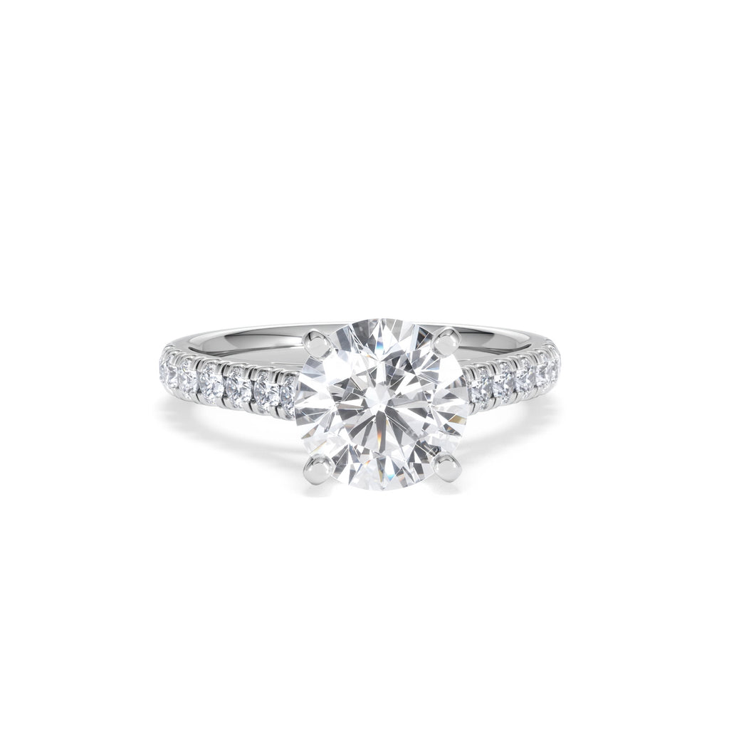 Natalia Lab Diamond Engagement Side Stone Ring Platinum 2.50CT F/VS1
