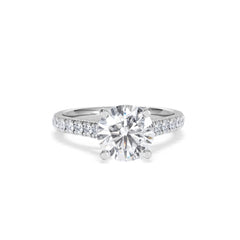 Natalia Lab Diamond Engagement Side Stone Ring Platinum 2.50CT F/VS1