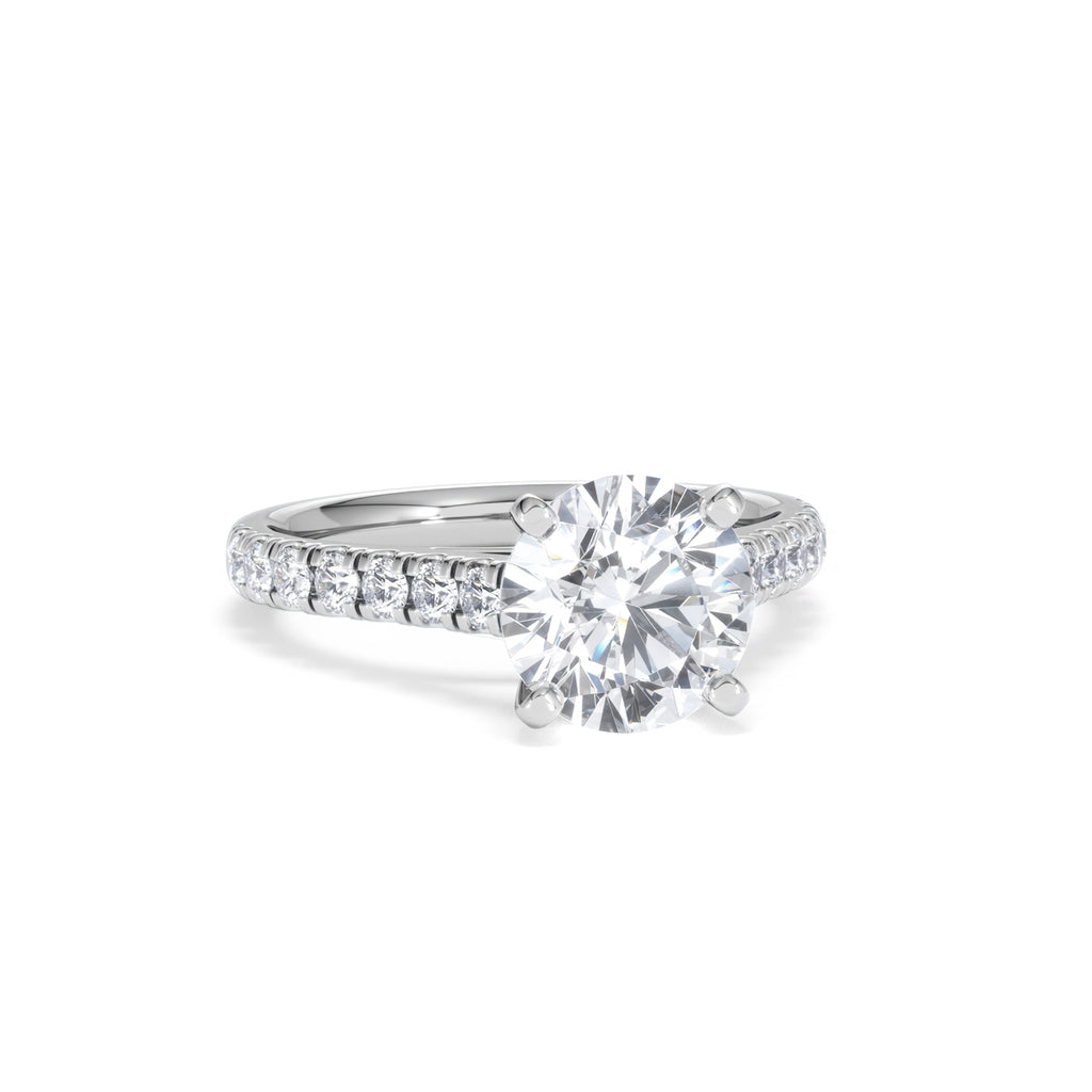Natalia Lab Diamond Engagement Side Stone Ring Platinum 2.50CT F/VS1