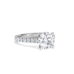 Natalia Lab Diamond Engagement Side Stone Ring Platinum 2.50CT F/VS1
