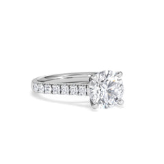 Natalia Lab Diamond Engagement Side Stone Ring Platinum 2.50CT F/VS1
