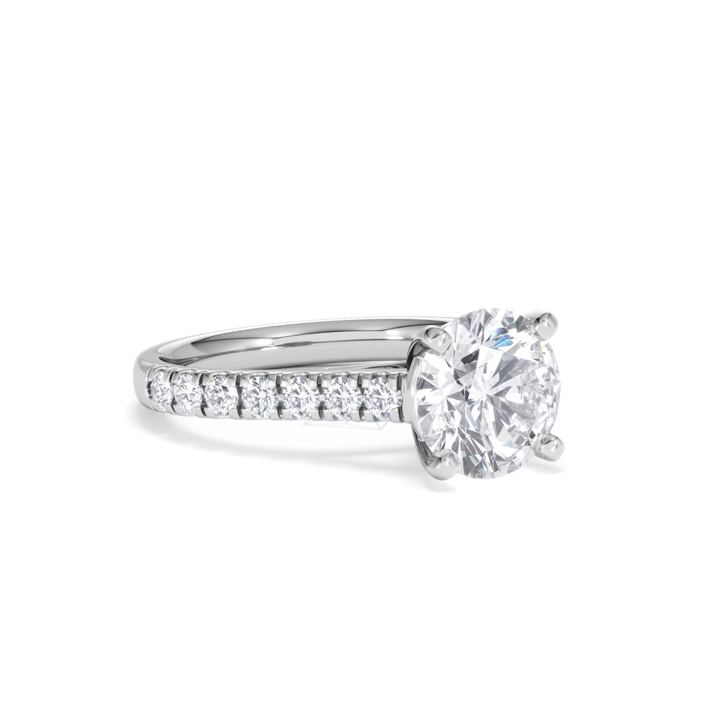 Natalia Lab Diamond Engagement Side Stone Ring Platinum 2.50CT F/VS1