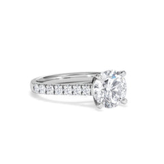 Natalia Lab Diamond Engagement Side Stone Ring Platinum 2.50CT F/VS1