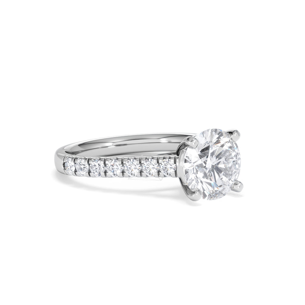 Natalia Lab Diamond Engagement Side Stone Ring Platinum 2.50CT F/VS1
