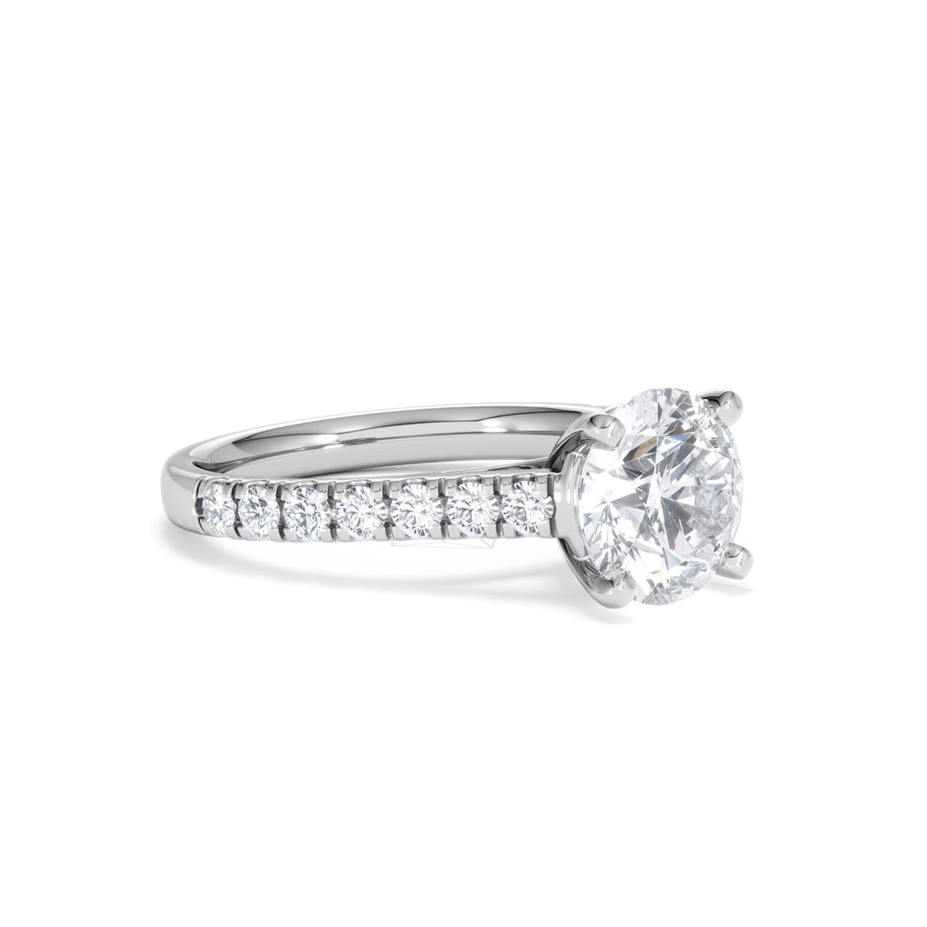 Natalia Lab Diamond Engagement Side Stone Ring Platinum 2.50CT F/VS1