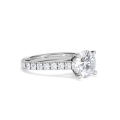 Natalia Lab Diamond Engagement Side Stone Ring Platinum 2.50CT F/VS1
