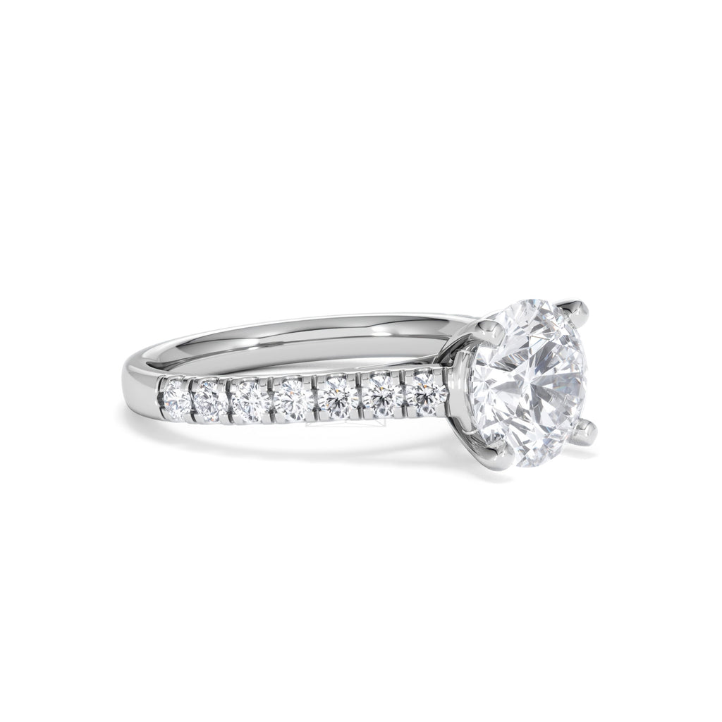 Natalia Lab Diamond Engagement Side Stone Ring Platinum 2.50CT F/VS1