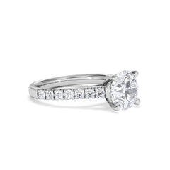 Natalia Lab Diamond Engagement Side Stone Ring Platinum 2.50CT F/VS1