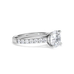 Natalia Lab Diamond Engagement Side Stone Ring Platinum 2.50CT F/VS1
