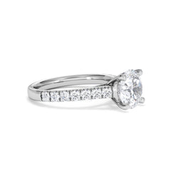 Natalia Lab Diamond Engagement Side Stone Ring Platinum 2.50CT F/VS1