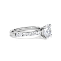 Natalia Lab Diamond Engagement Side Stone Ring Platinum 2.50CT F/VS1