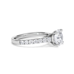 Natalia Lab Diamond Engagement Side Stone Ring Platinum 2.50CT F/VS1