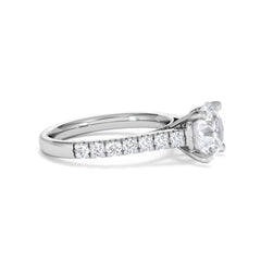 Natalia Lab Diamond Engagement Side Stone Ring Platinum 2.50CT F/VS1