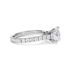 Natalia Lab Diamond Engagement Side Stone Ring Platinum 2.50CT F/VS1