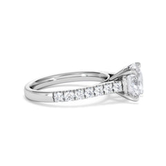 Natalia Lab Diamond Engagement Side Stone Ring Platinum 2.50CT F/VS1