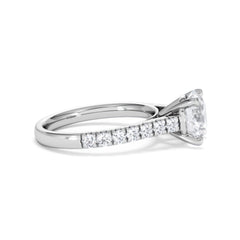 Natalia Lab Diamond Engagement Side Stone Ring Platinum 2.50CT F/VS1