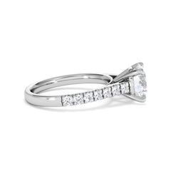 Natalia Lab Diamond Engagement Side Stone Ring Platinum 2.50CT F/VS1