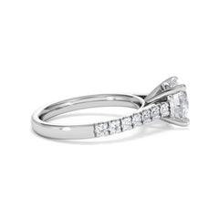 Natalia Lab Diamond Engagement Side Stone Ring Platinum 2.50CT F/VS1