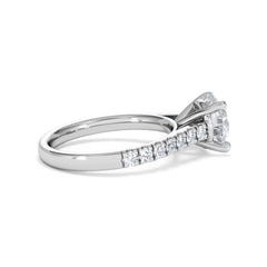 Natalia Lab Diamond Engagement Side Stone Ring Platinum 2.50CT F/VS1
