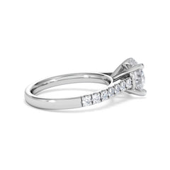 Natalia Lab Diamond Engagement Side Stone Ring Platinum 2.50CT F/VS1