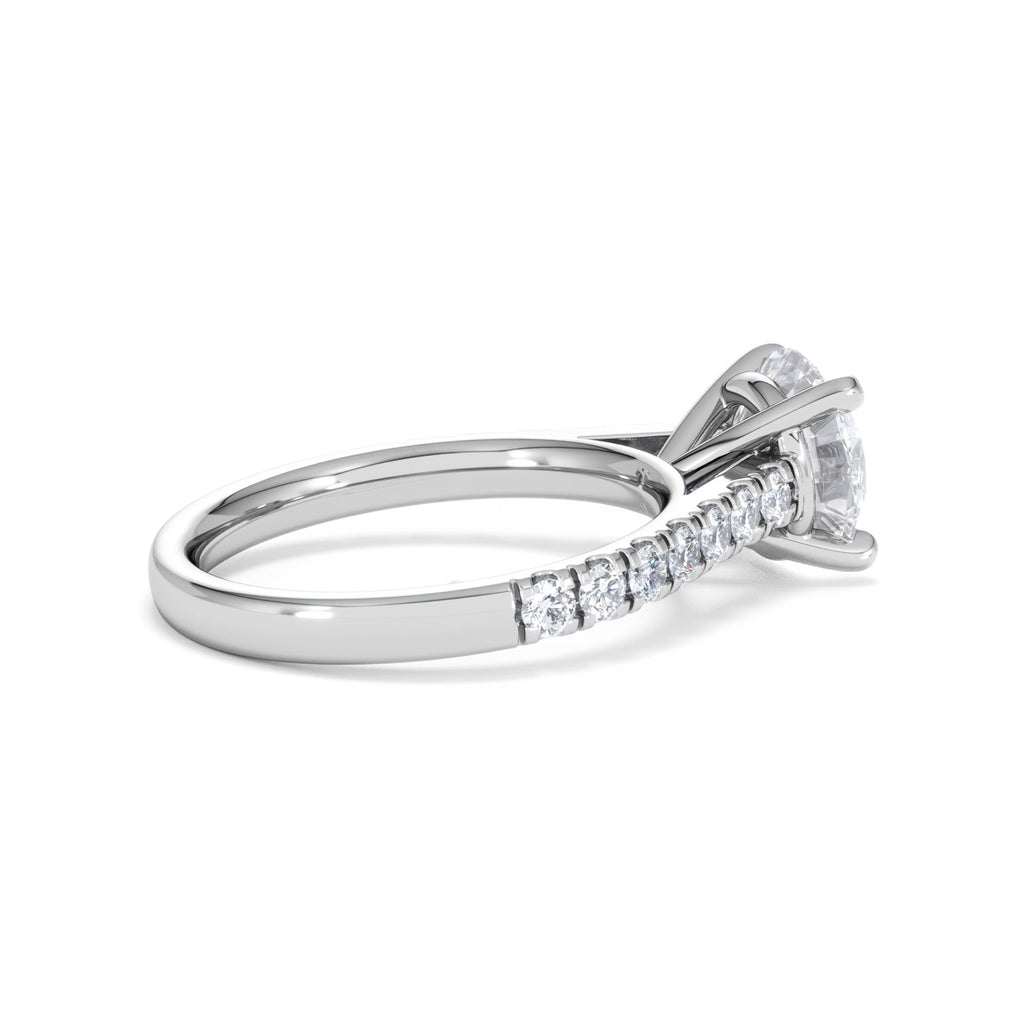 Natalia Lab Diamond Engagement Side Stone Ring Platinum 2.50CT F/VS1