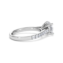 Natalia Lab Diamond Engagement Side Stone Ring Platinum 2.50CT F/VS1