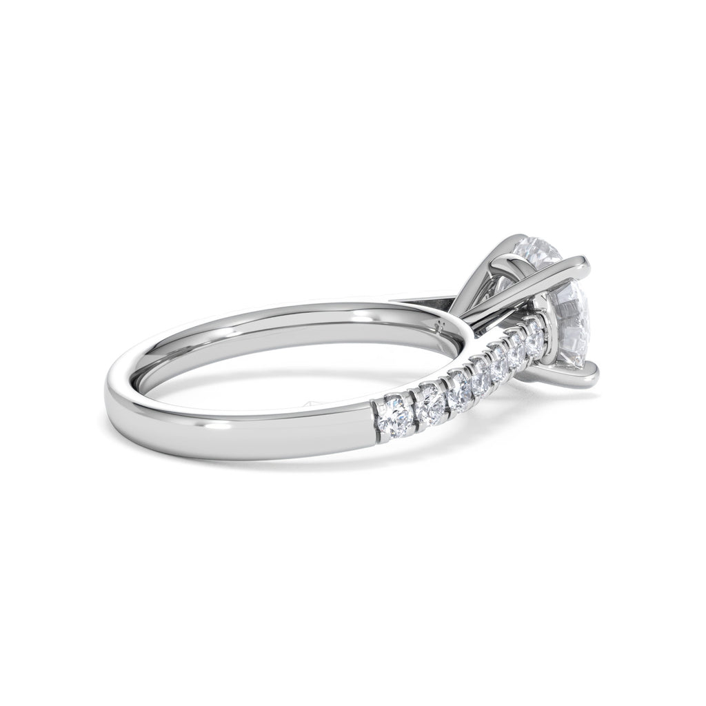 Natalia Lab Diamond Engagement Side Stone Ring Platinum 2.50CT F/VS1