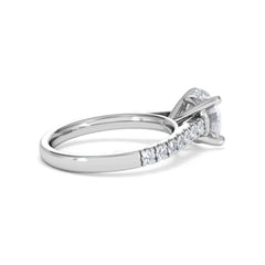 Natalia Lab Diamond Engagement Side Stone Ring Platinum 2.50CT F/VS1