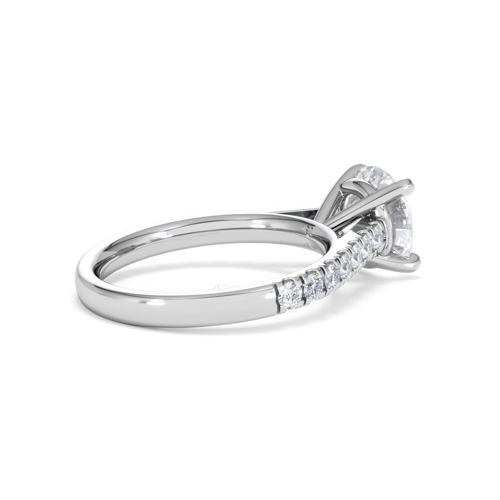Natalia Lab Diamond Engagement Side Stone Ring Platinum 2.50CT F/VS1