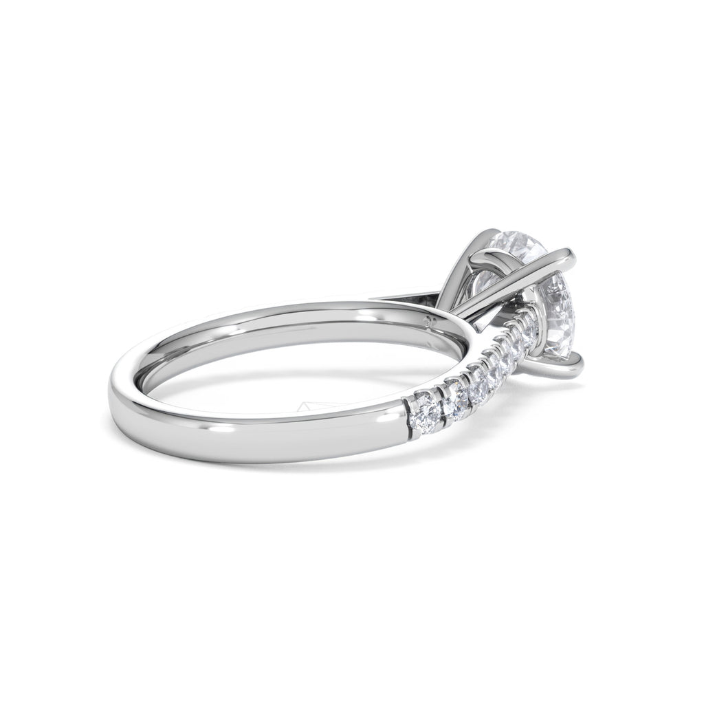 Natalia Lab Diamond Engagement Side Stone Ring Platinum 2.50CT F/VS1