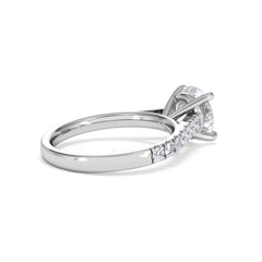 Natalia Lab Diamond Engagement Side Stone Ring Platinum 2.50CT F/VS1