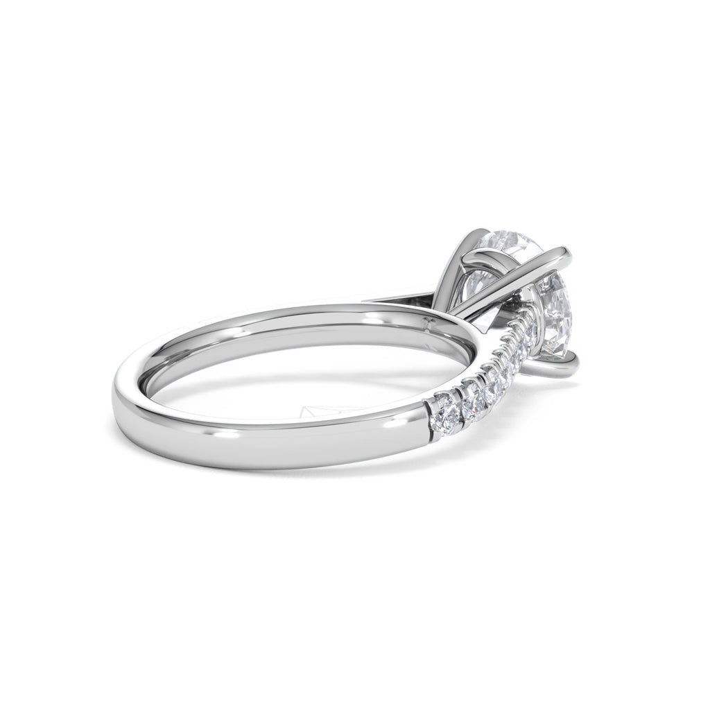 Natalia Lab Diamond Engagement Side Stone Ring Platinum 2.50CT F/VS1