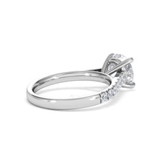 Natalia Lab Diamond Engagement Side Stone Ring Platinum 2.50CT F/VS1