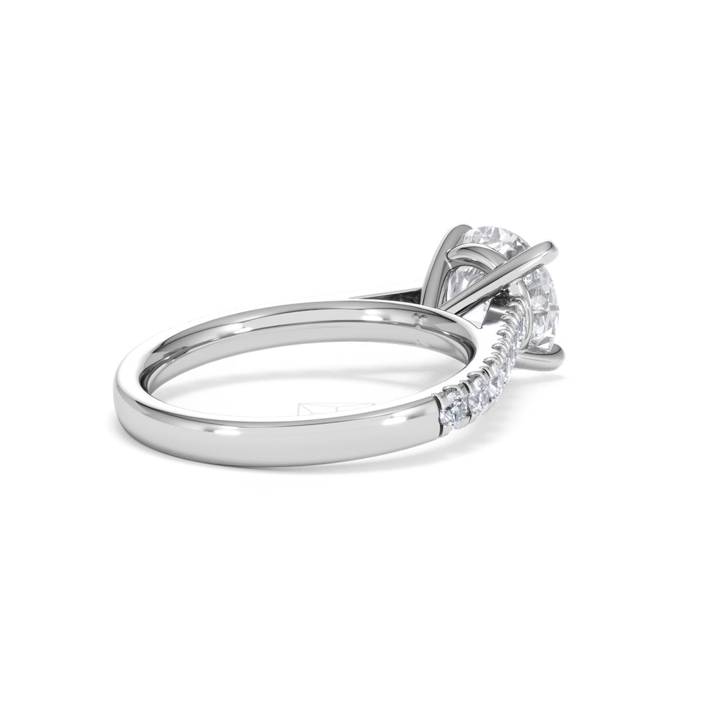 Natalia Lab Diamond Engagement Side Stone Ring Platinum 2.50CT F/VS1