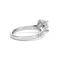 Natalia Lab Diamond Engagement Side Stone Ring Platinum 2.50CT F/VS1