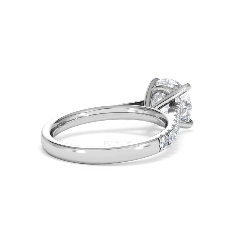 Natalia Lab Diamond Engagement Side Stone Ring Platinum 2.50CT F/VS1