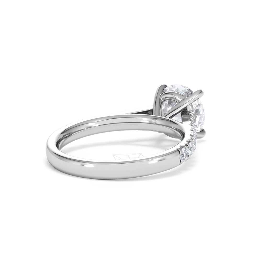 Natalia Lab Diamond Engagement Side Stone Ring Platinum 2.50CT F/VS1