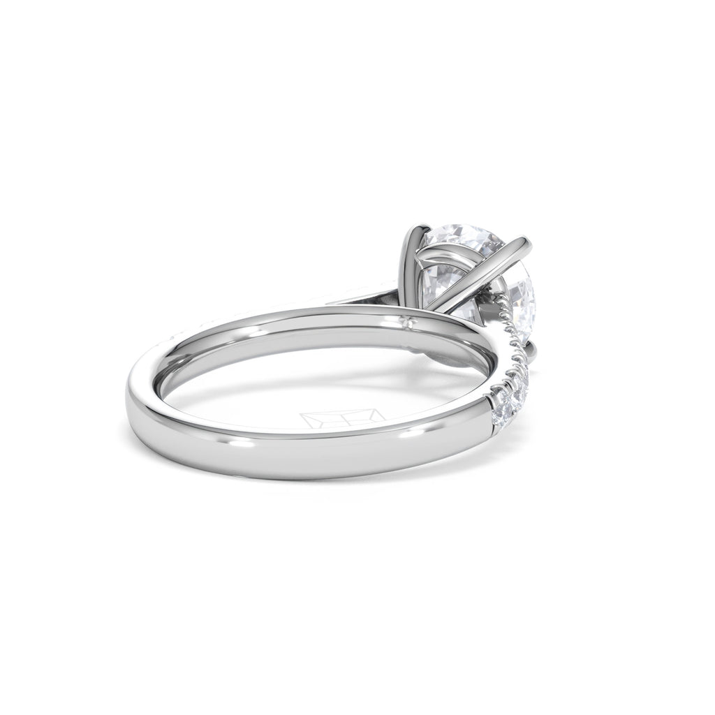 Natalia Lab Diamond Engagement Side Stone Ring Platinum 2.50CT F/VS1