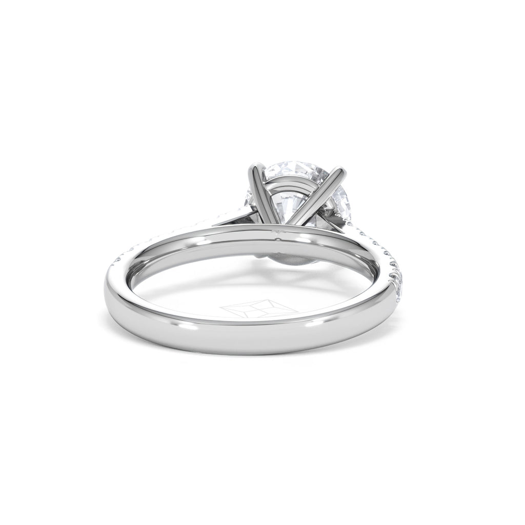 Natalia Lab Diamond Engagement Side Stone Ring Platinum 2.50CT F/VS1
