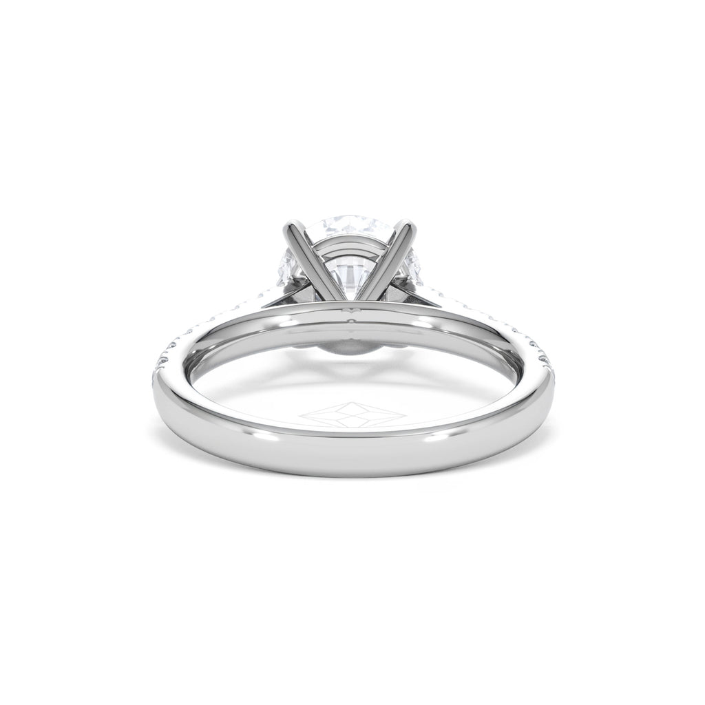 Natalia Lab Diamond Engagement Side Stone Ring Platinum 2.50CT F/VS1